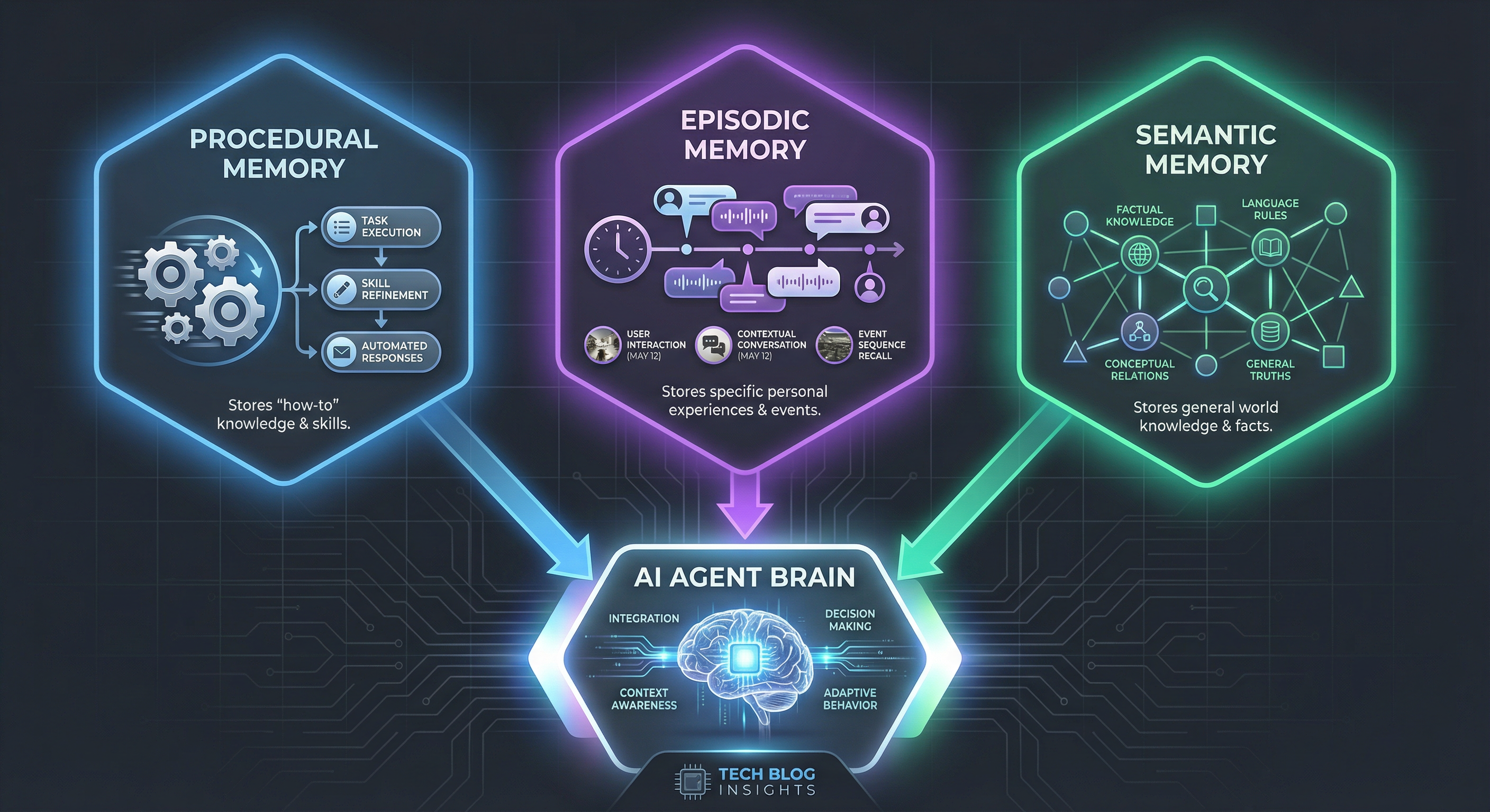 Different AI memory layers for agents, knowledge, and decisions